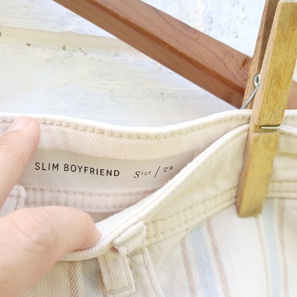 Anthropologie Pilcro Stripe Denim Slim Boyfriend Shorts - Picture 5 of 9